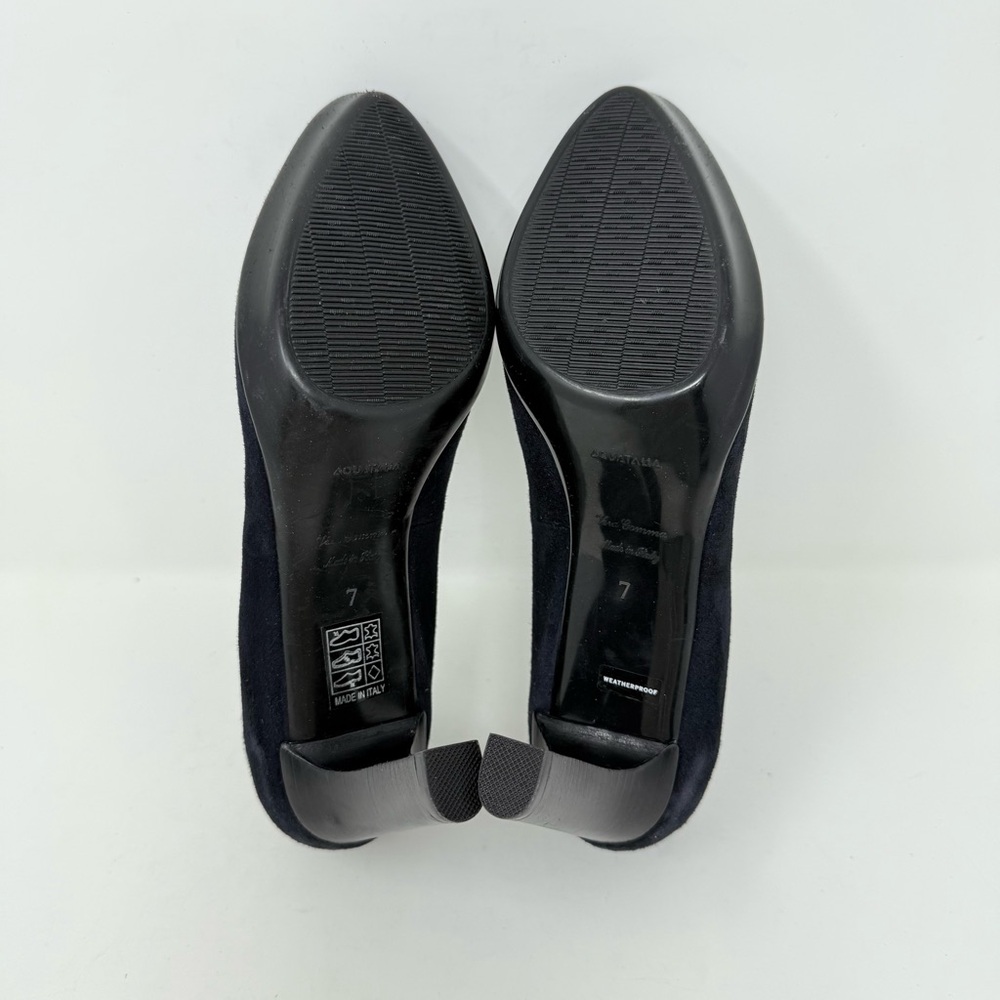New Aquatalia Raysa Suede Stiletto Platform Pump Blue Sz 7 - Picture 15 of 16